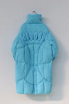 CHENPENG blue drawstring egg-shaped down coat CP20AWJ003